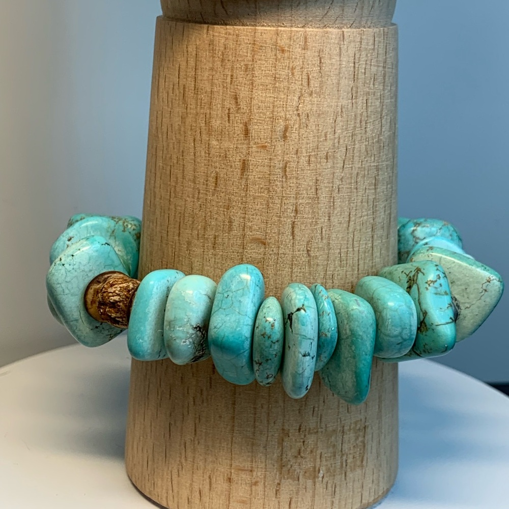 Silpada Sterling Silver, Howlite, Mahogany Seed, Coconut Shell Stretch Bracelet